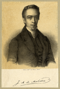 105758 Portret van J.A.D. Molster, geboren 1806, hervormd predikant (1837-1850), overleden 1850. Borstbeeld van ...